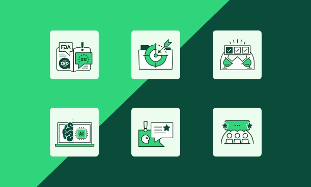 Greenlight Guru healthcare and quality icon set